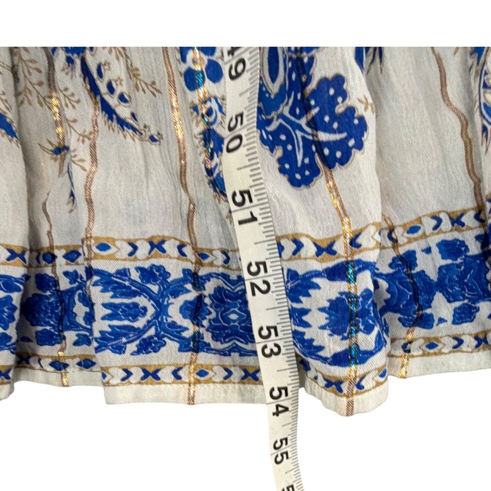 Anthropologie Me 2 Magic Tiered Dress Womens XL Blue Embroidered Tassel Tie Boho - Picture 11 of 15